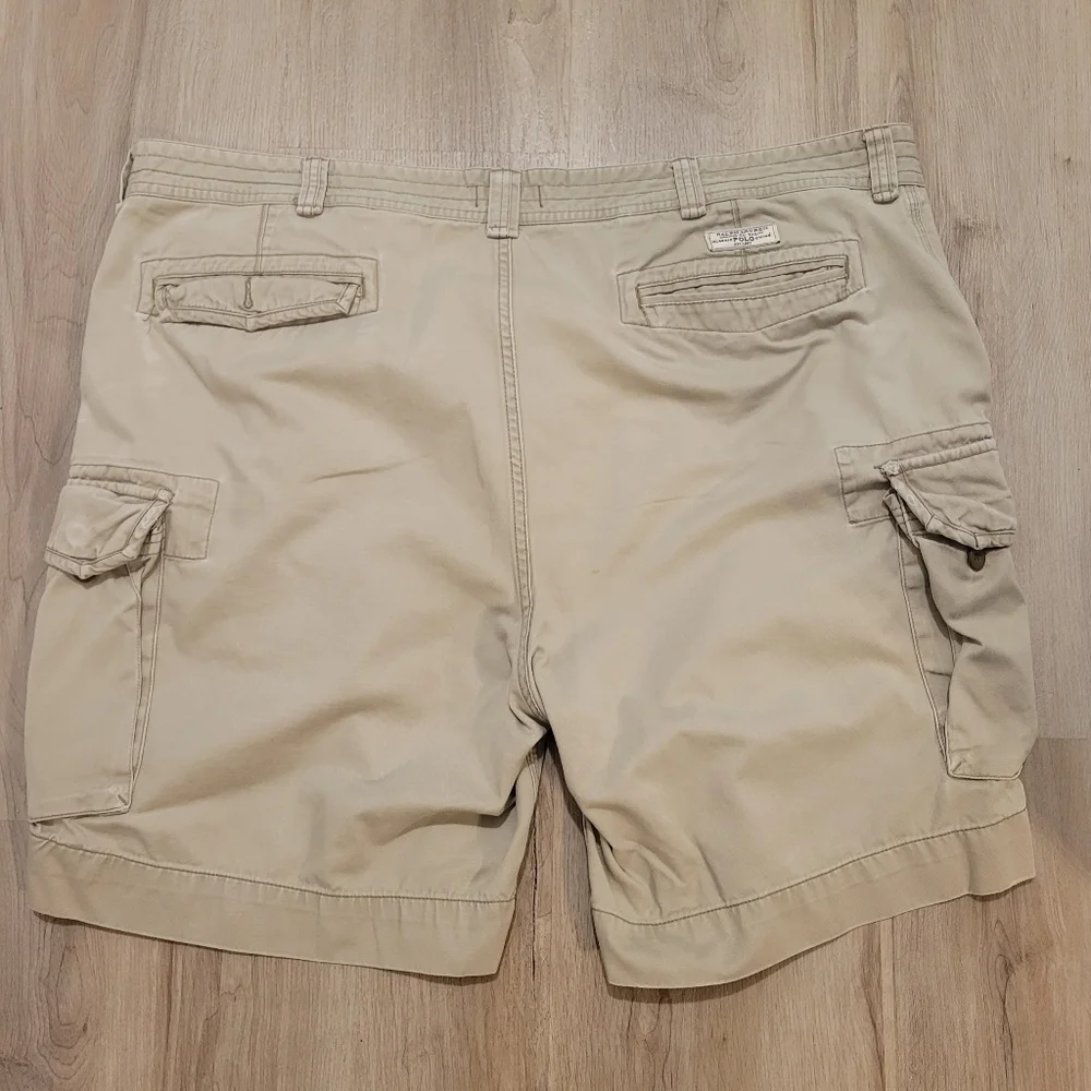 POLO Ralph Lauren Men's Classic Fit Heavy Twill khaki Cargo Shorts 50B Preppy